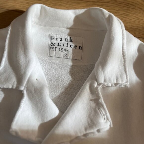 Frank and Eileen White Mini Belfast Cropped Sweatshirt Peacoat - Size Medium - Picture 2 of 5